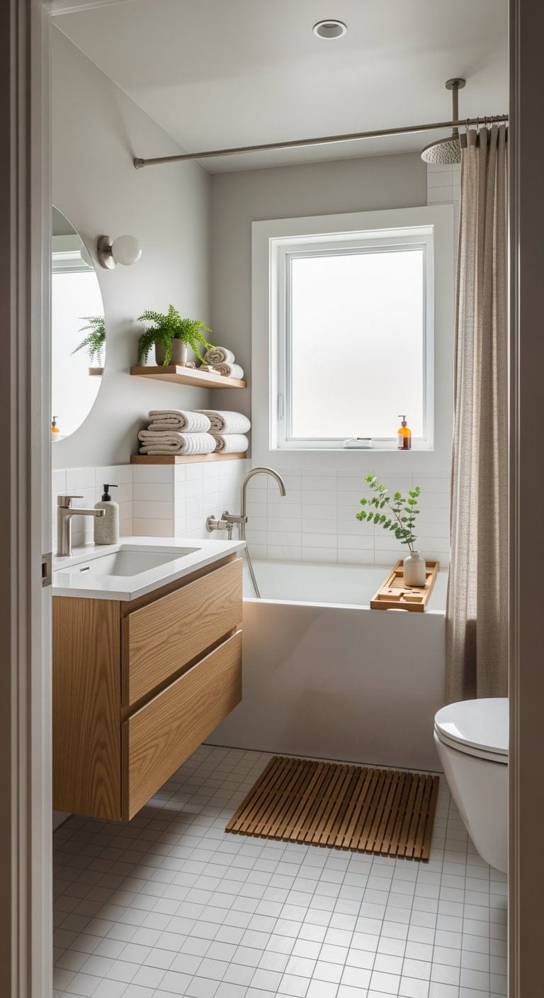 compact japanese scandi soaking retreat