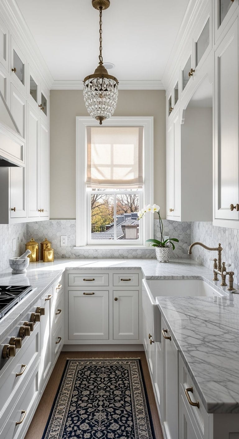 compact marble luxury kitchen