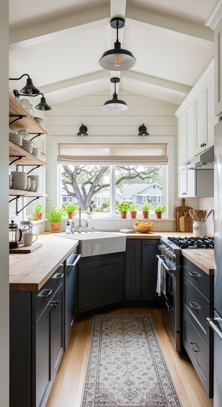 compact modern farmhouse kitchen