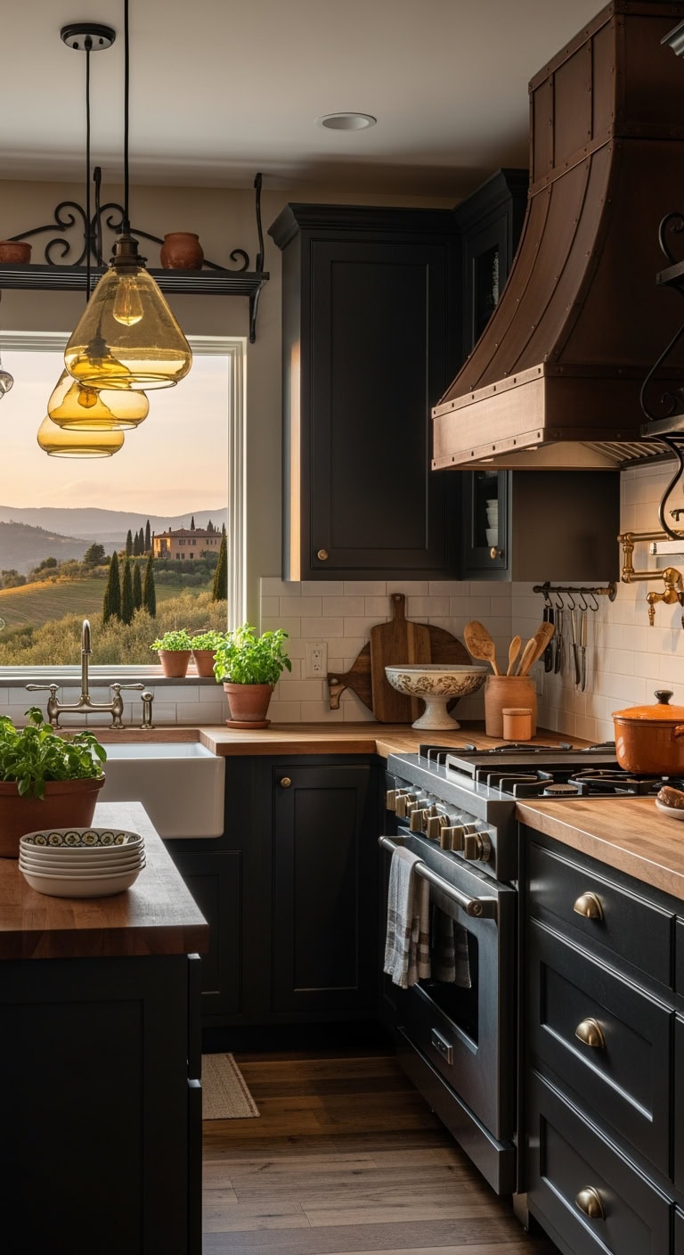 compact moody kitchen makeover