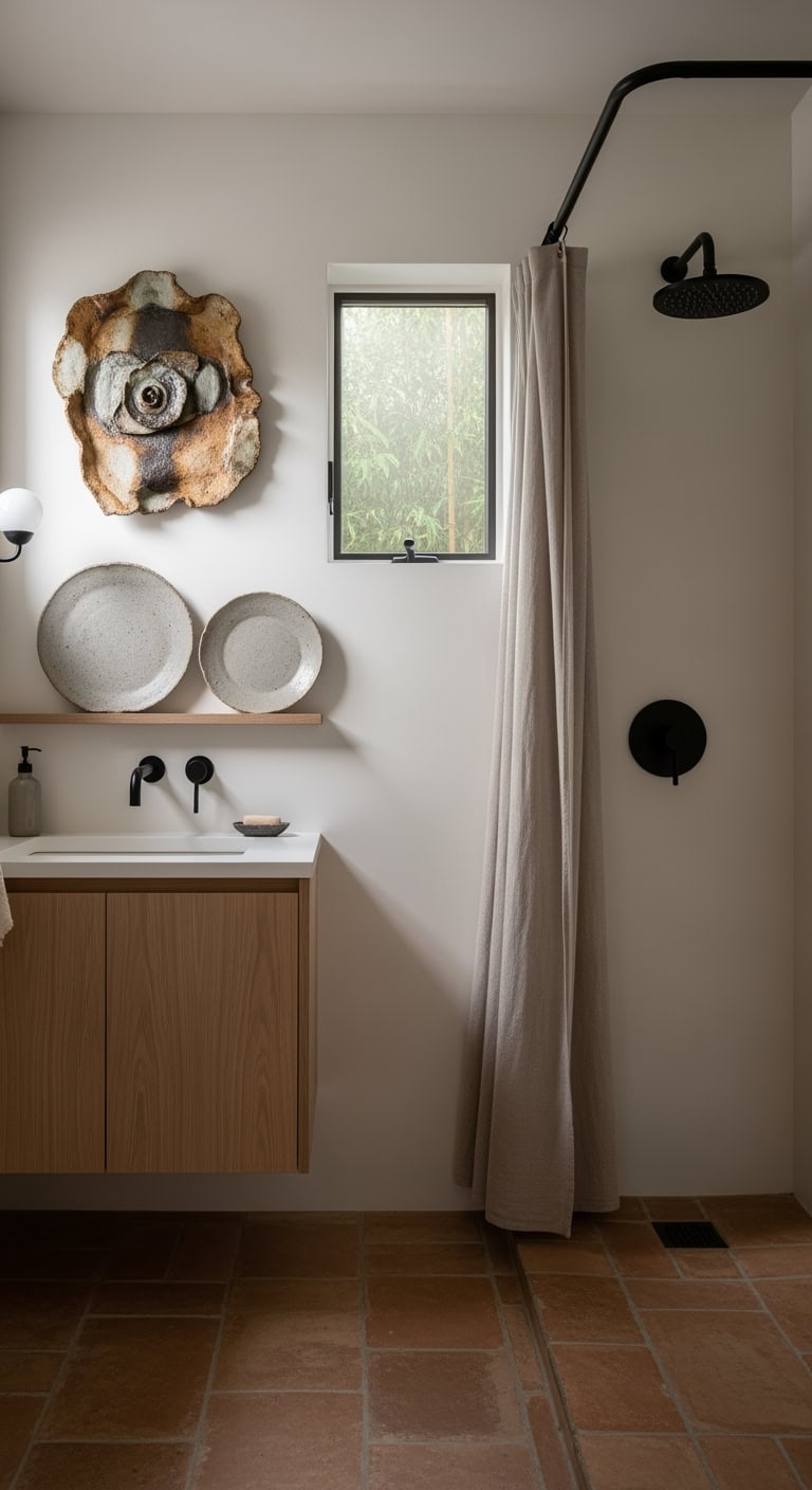 compact stylish bathroom wall ideas