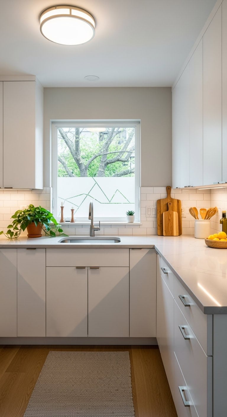 contemporary minimalist l shaped kitchen
