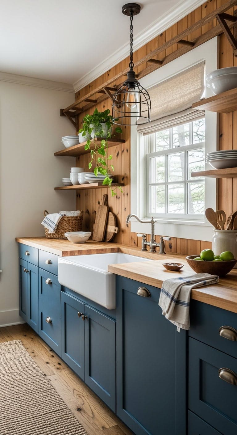 cozy knotty pine kitchen