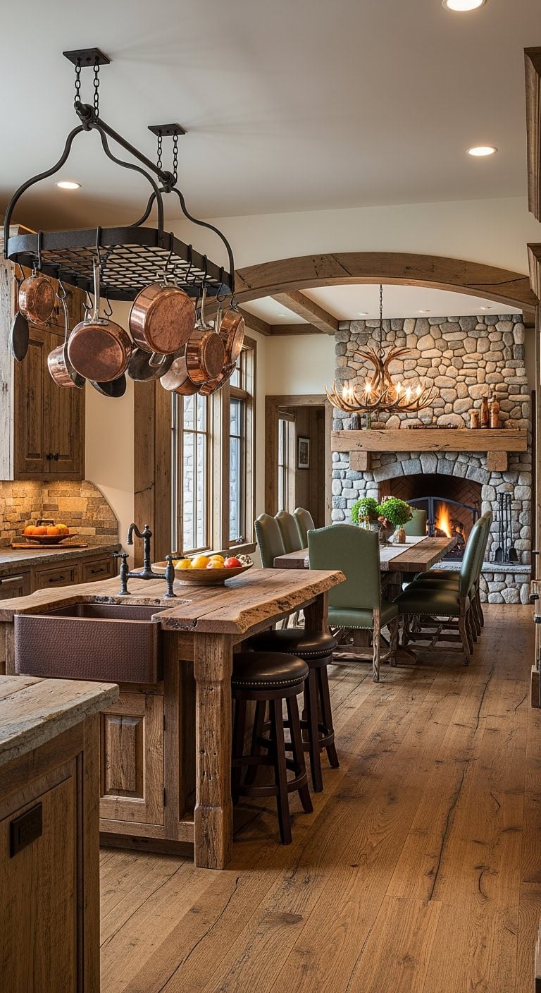 cozy rustic cabin kitchen