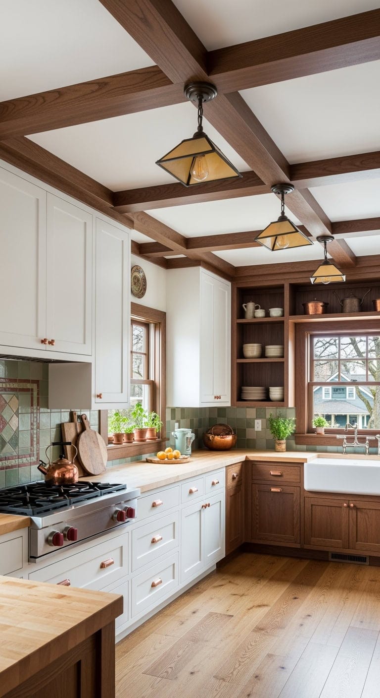 craftsman box beam kitchen