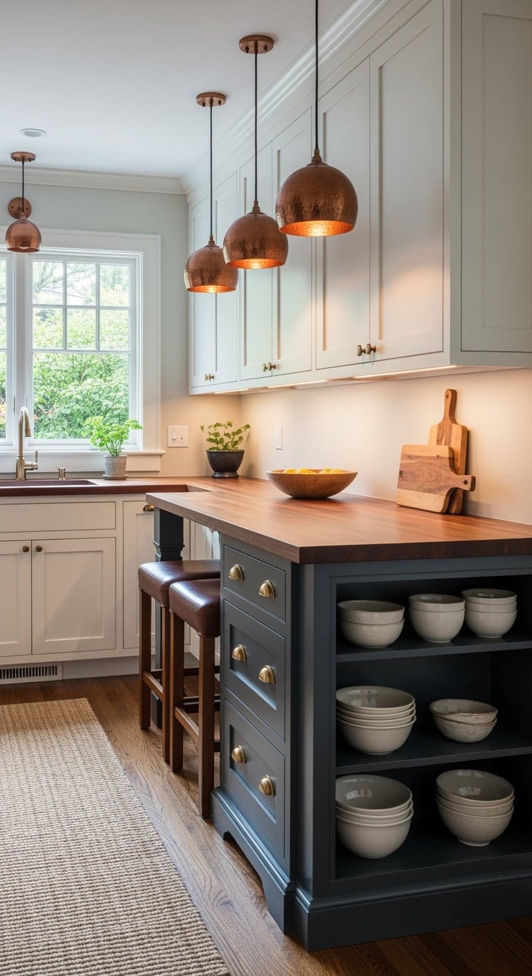 craftsman built in peninsula storage