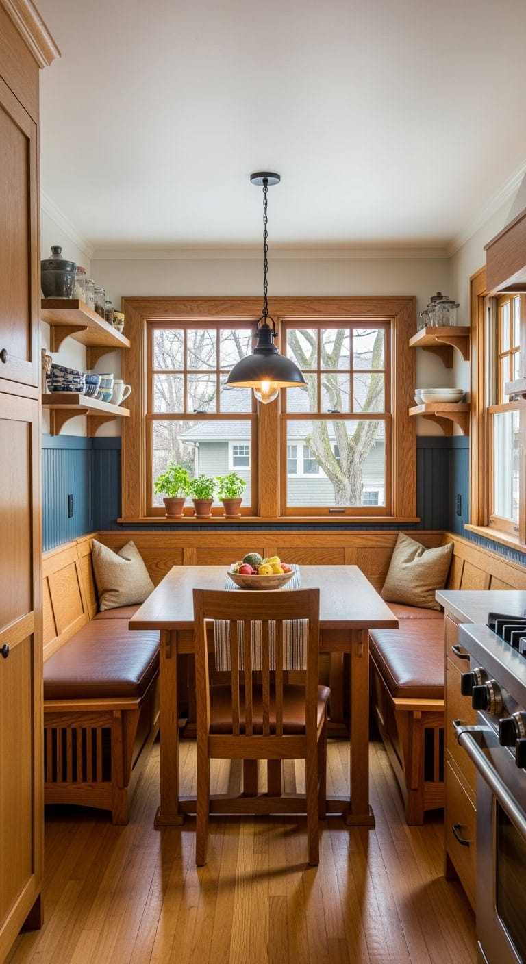craftsman corner built in breakfast