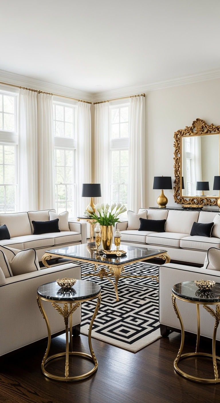 cream black gold luxe