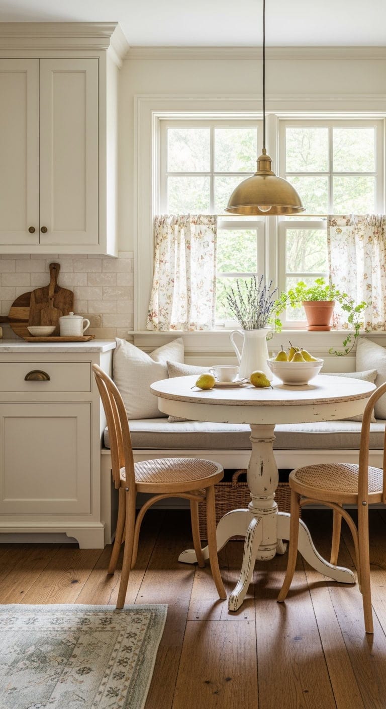 cream painted french bistro nook