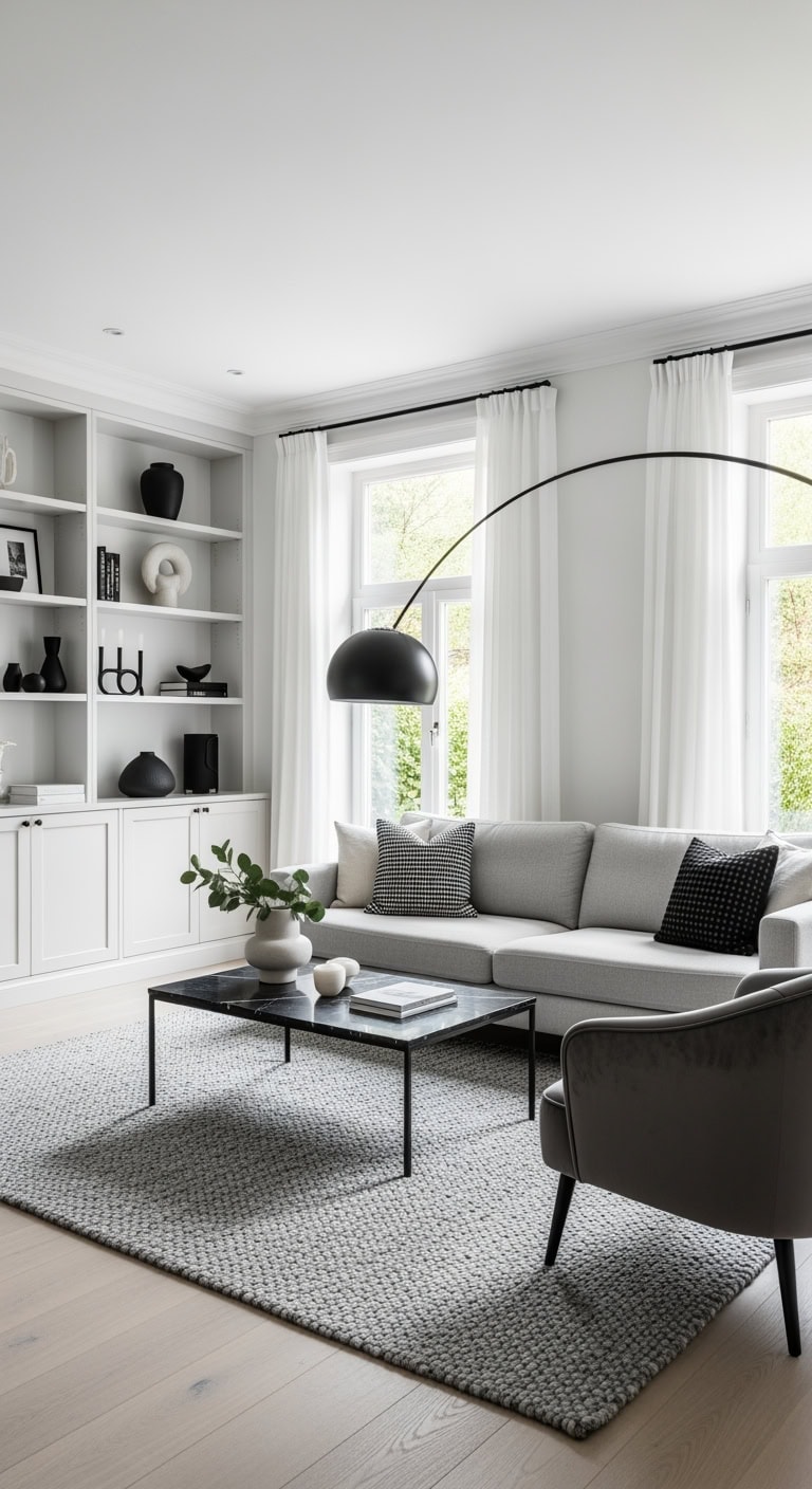 crisp white built ins elegance