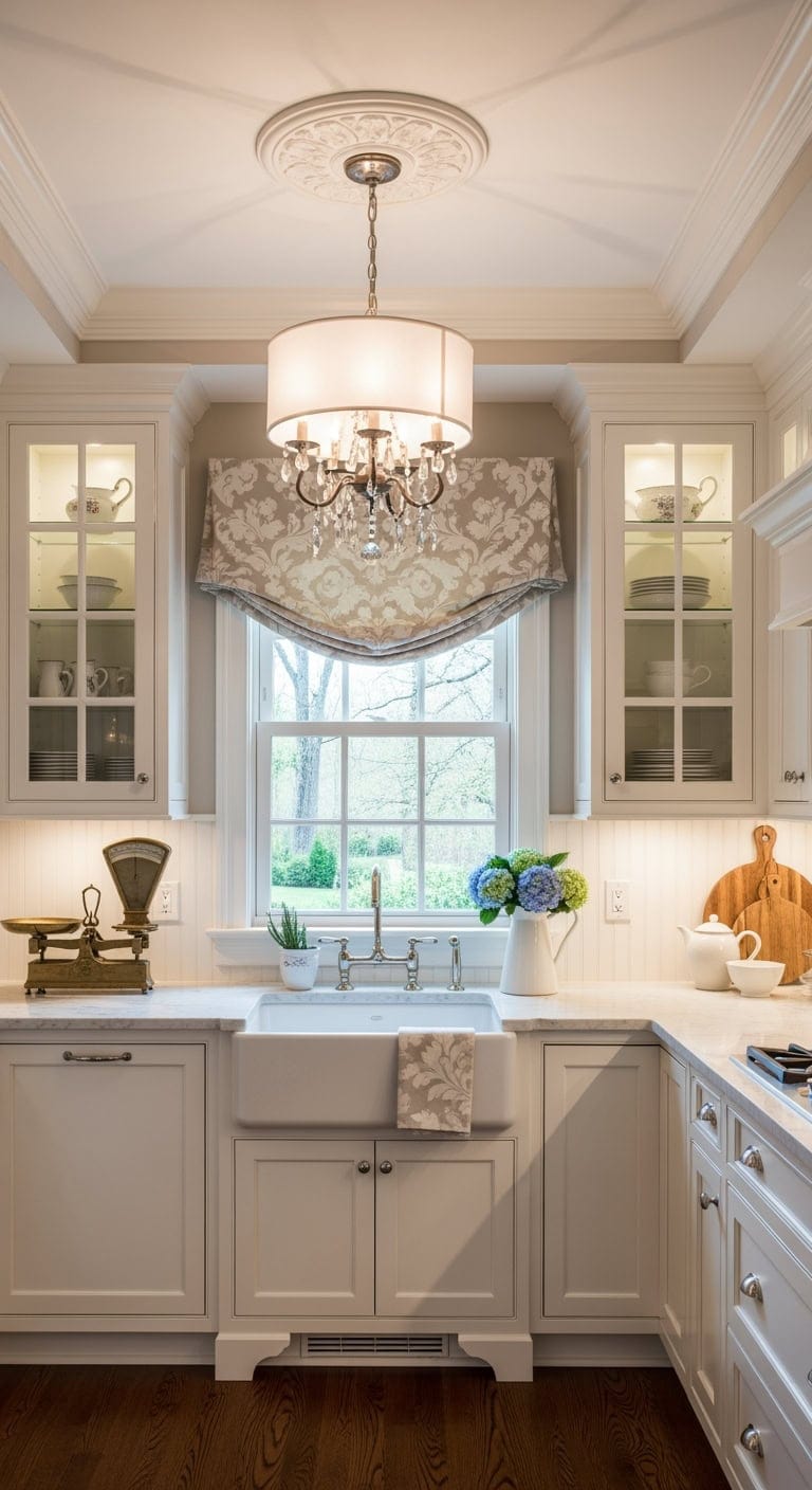 crown molding elevates small kitchens