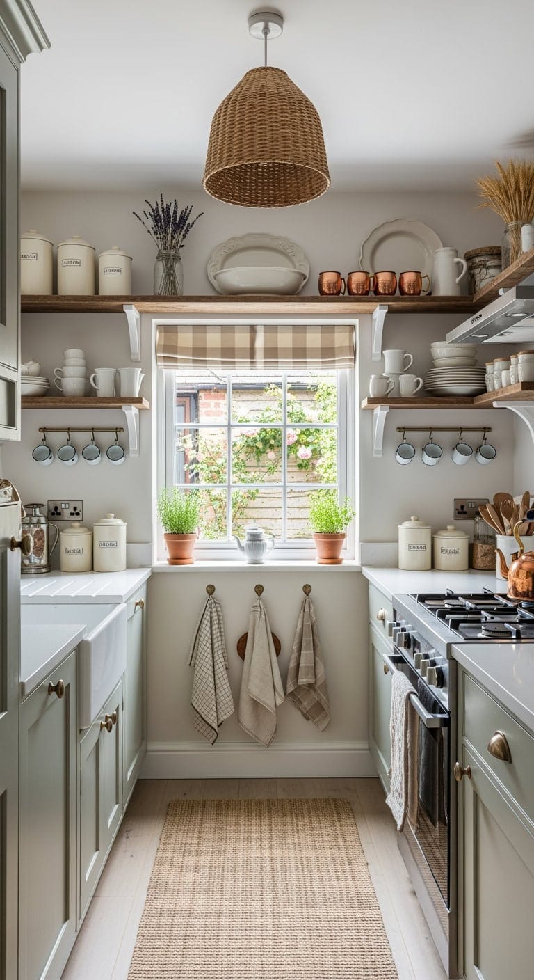 curated cottage open shelving