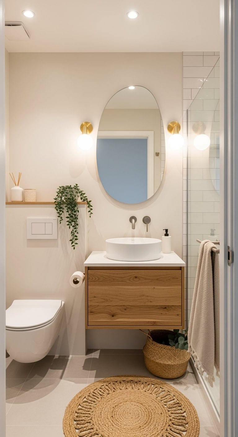 curved hygge bathroom corner