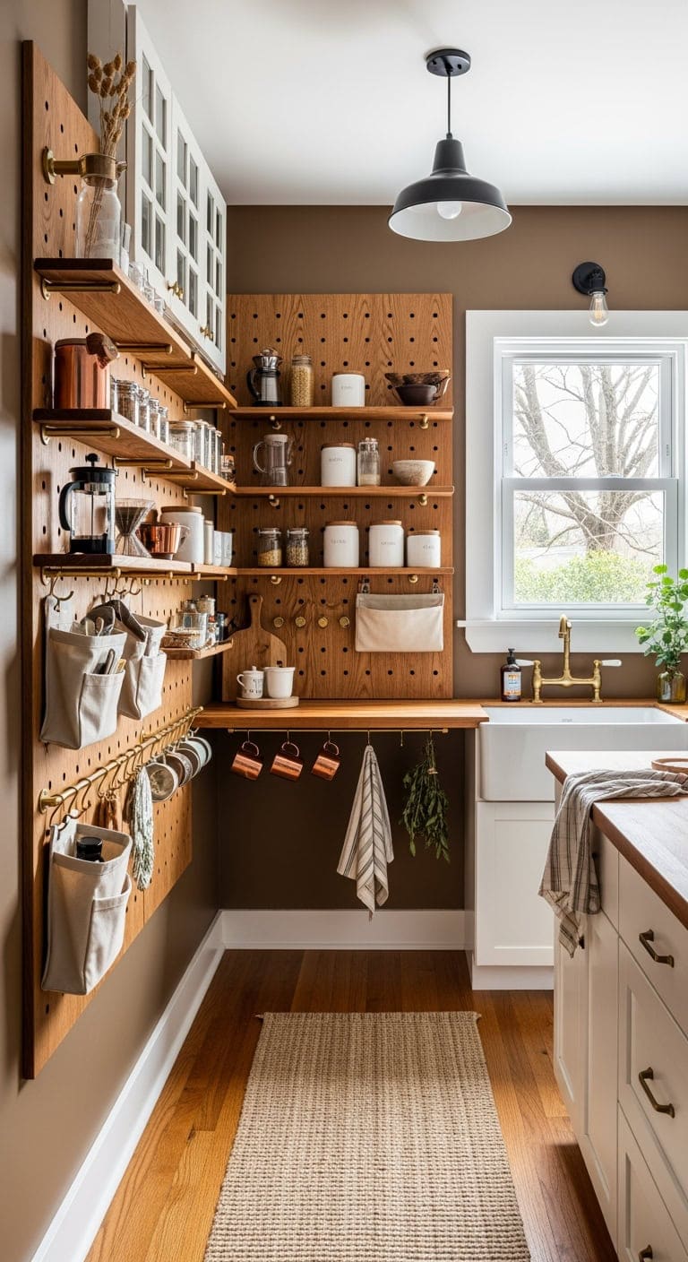customizable wooden pegboard counter