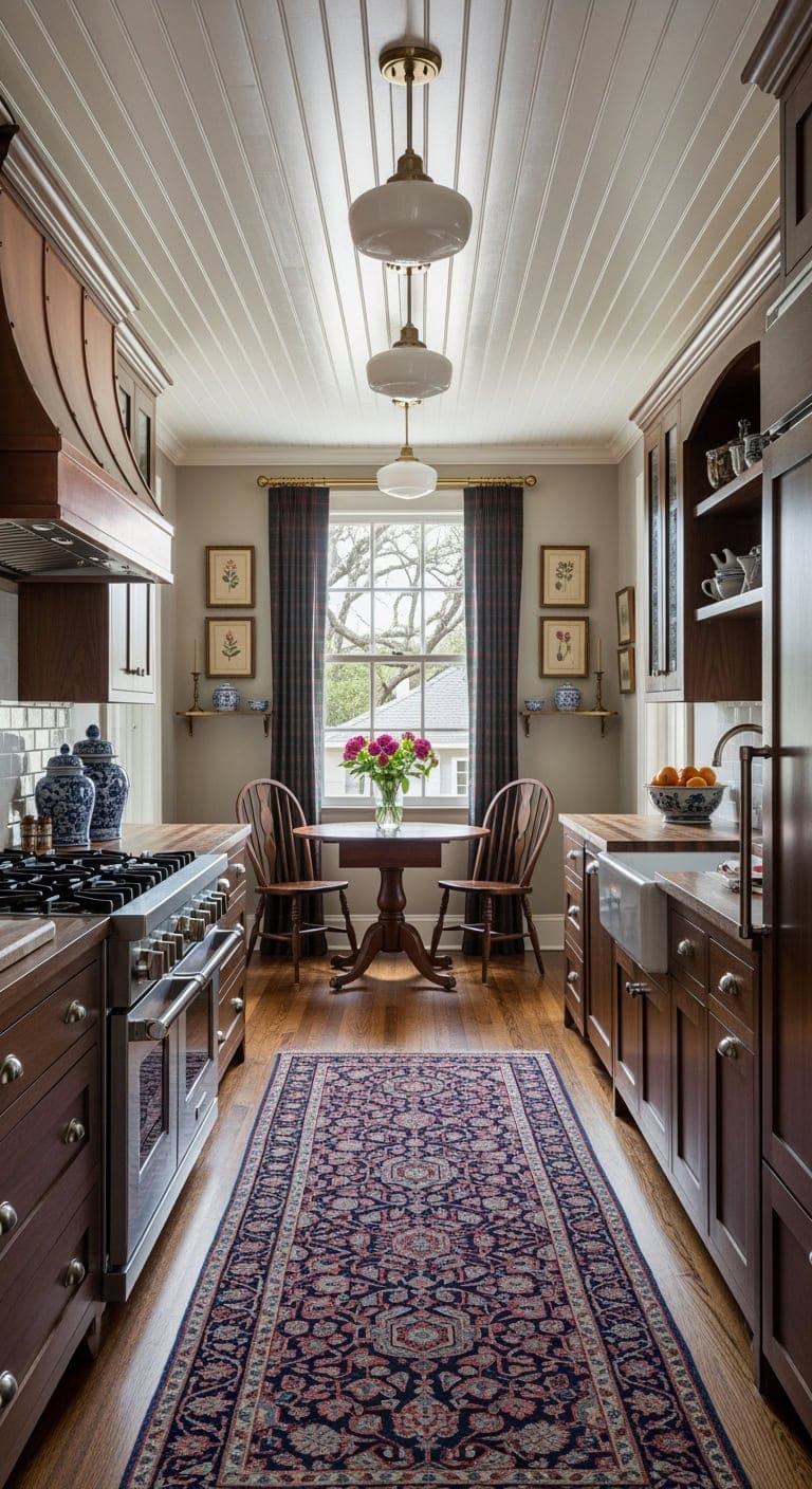 dark walnut colonial kitchen vibe