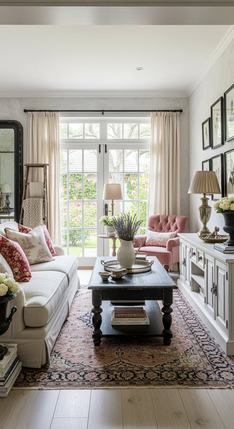 distressed black french cottage