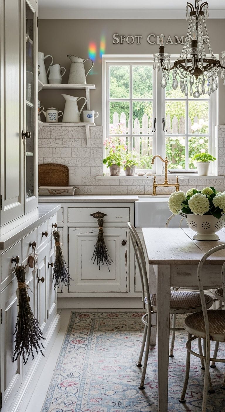 distressed french countryside kitchen
