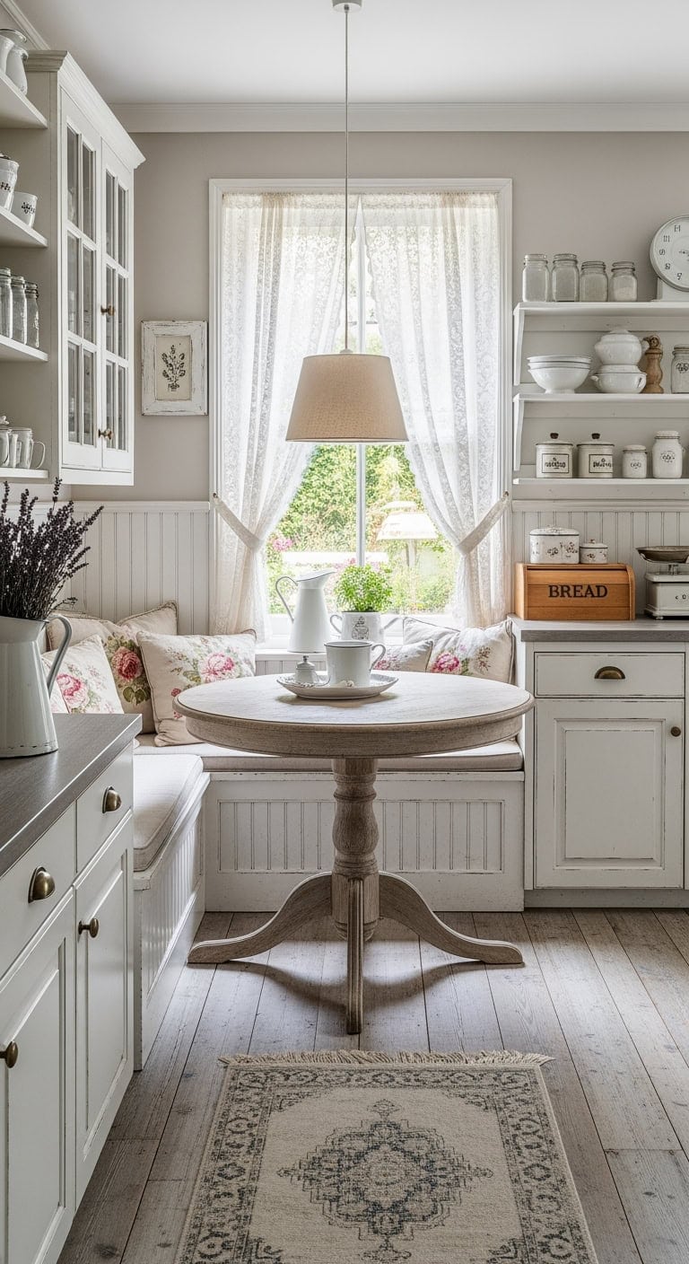 distressed vintage cozy breakfast nook