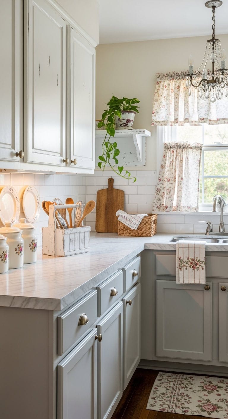 distressed vintage inspired countertop caddies
