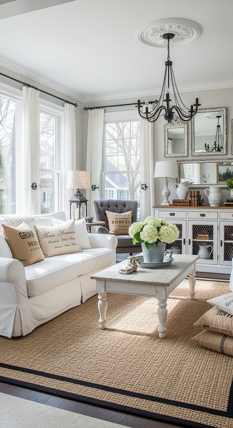 distressed white farmhouse elegance