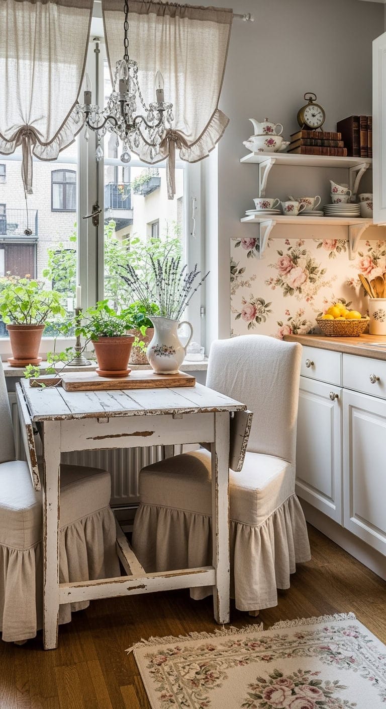 distressed white folding table