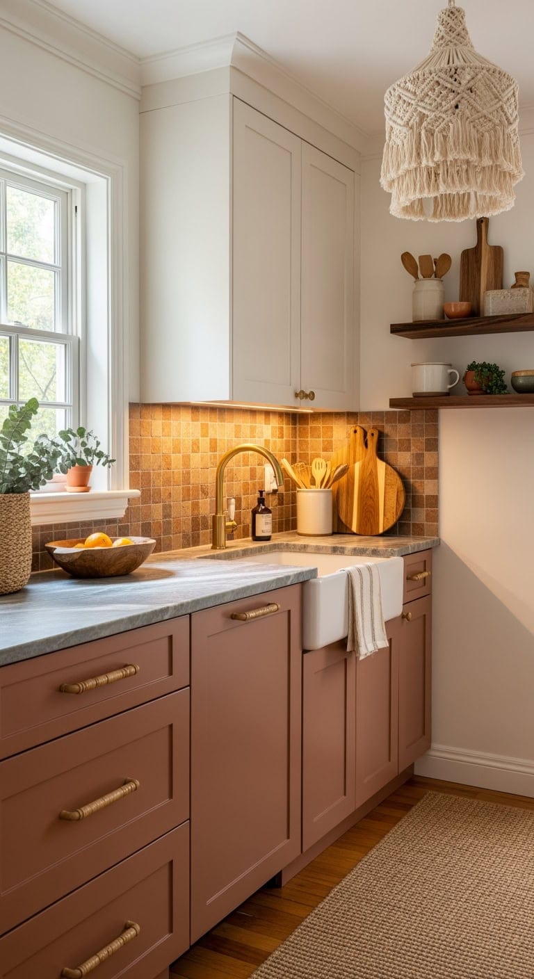 earthy boho stone kitchen