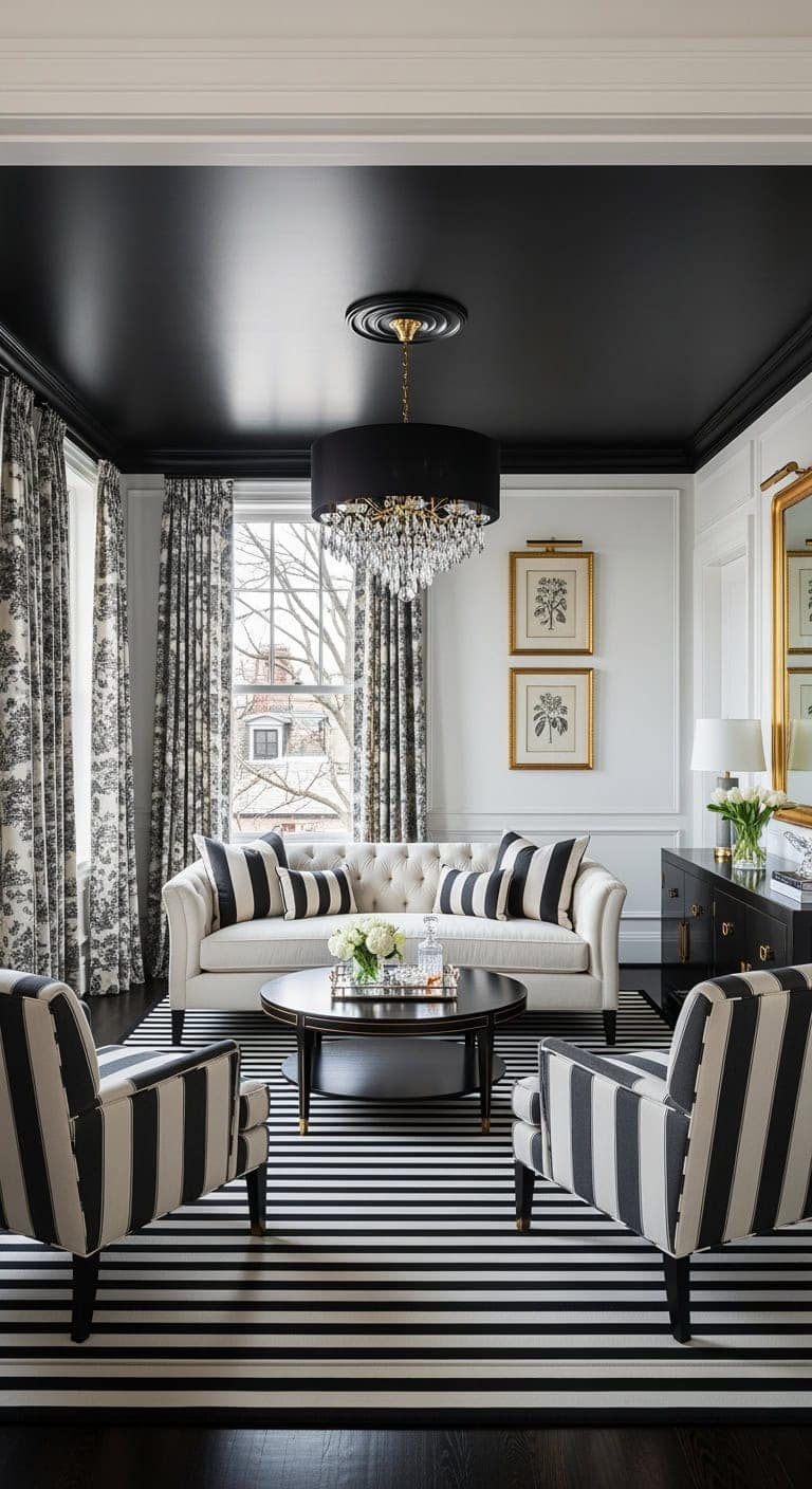 ebonized elegance with stripes