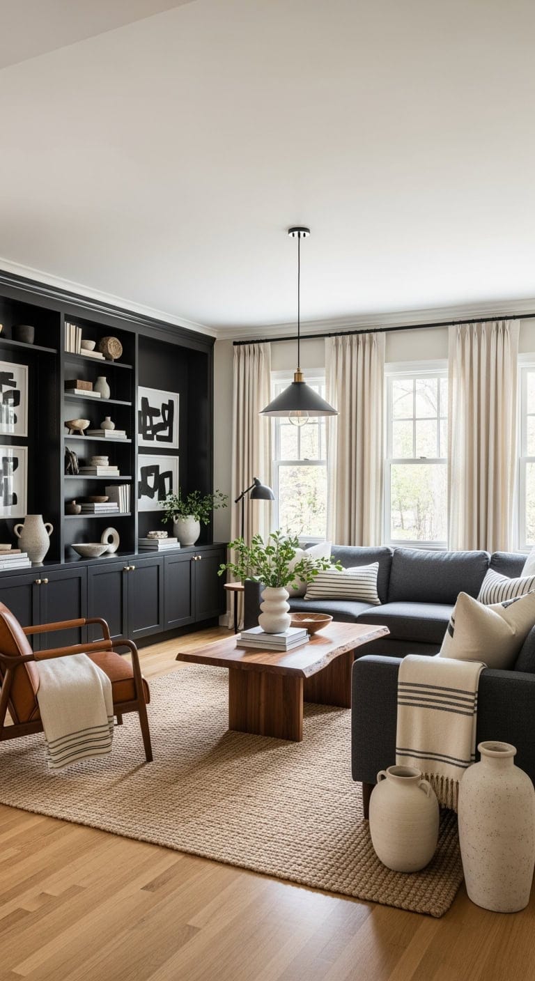 ebony built ins warm floors