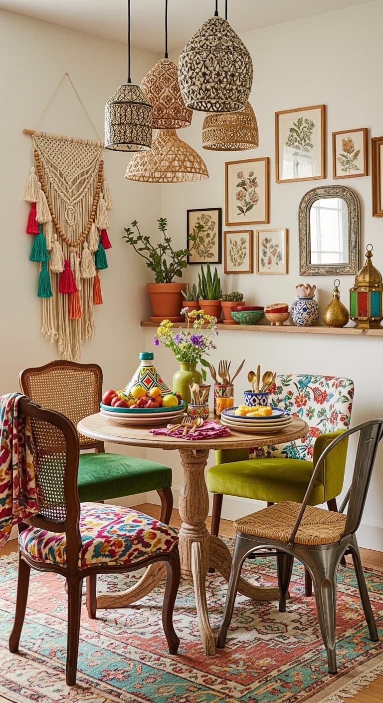 eclectic bohemian kitchen nook