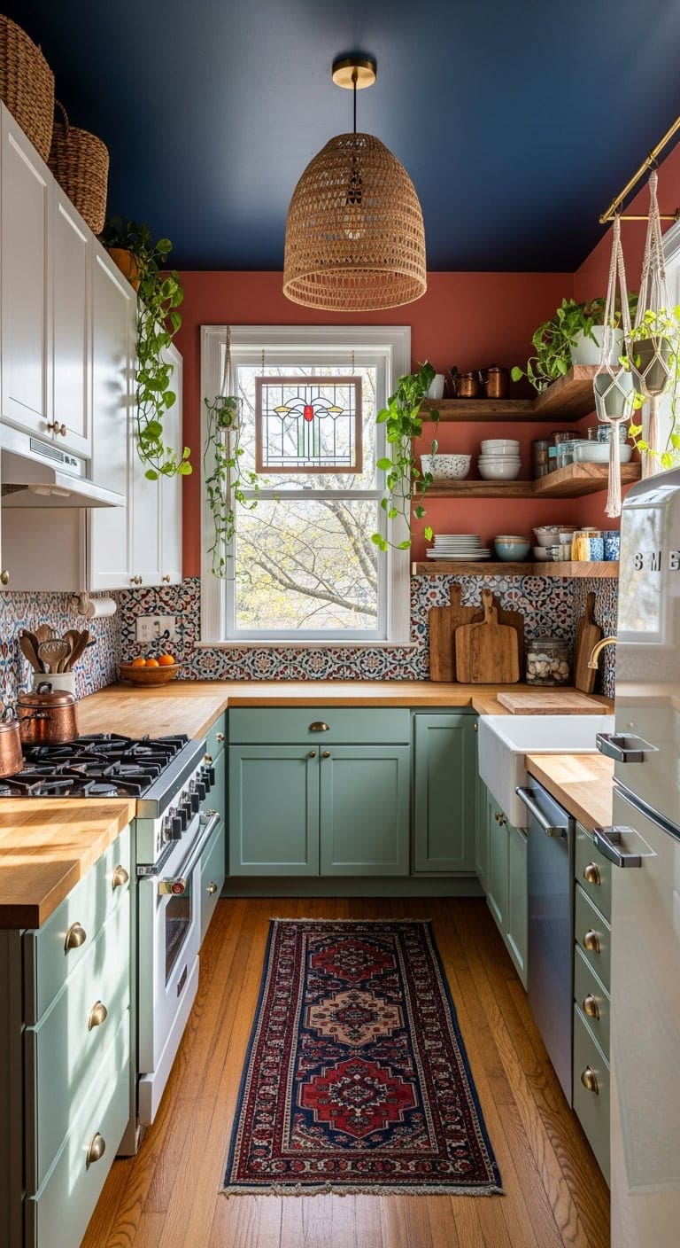 eclectic bohemian narrow galley