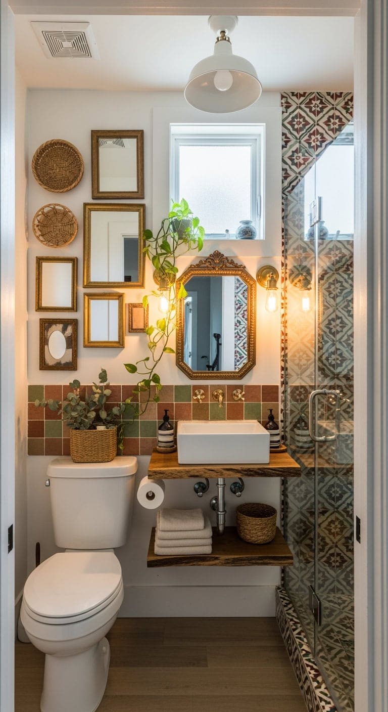 eclectic mixed material bathroom gallery