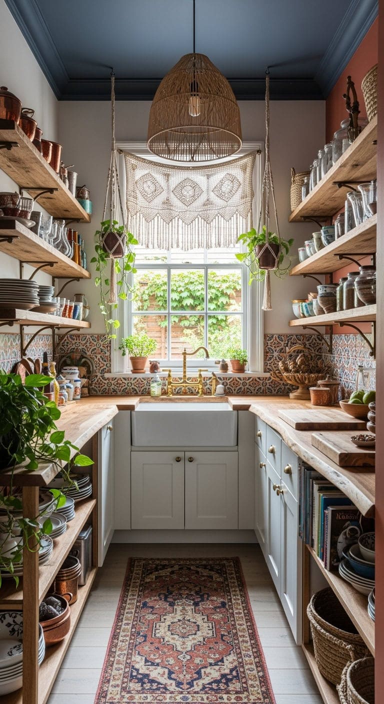eclectic narrow kitchen gallery