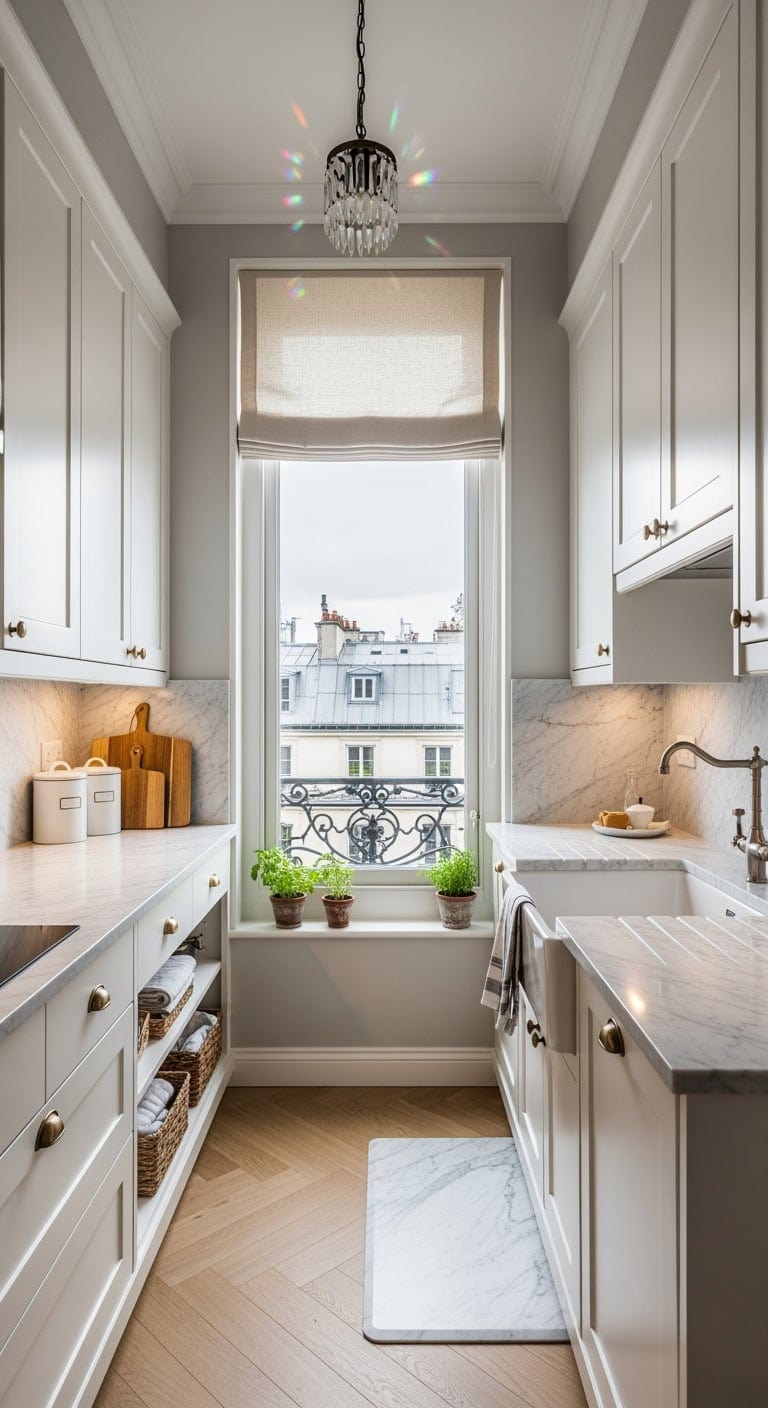 effortlessly chic marble kitchen