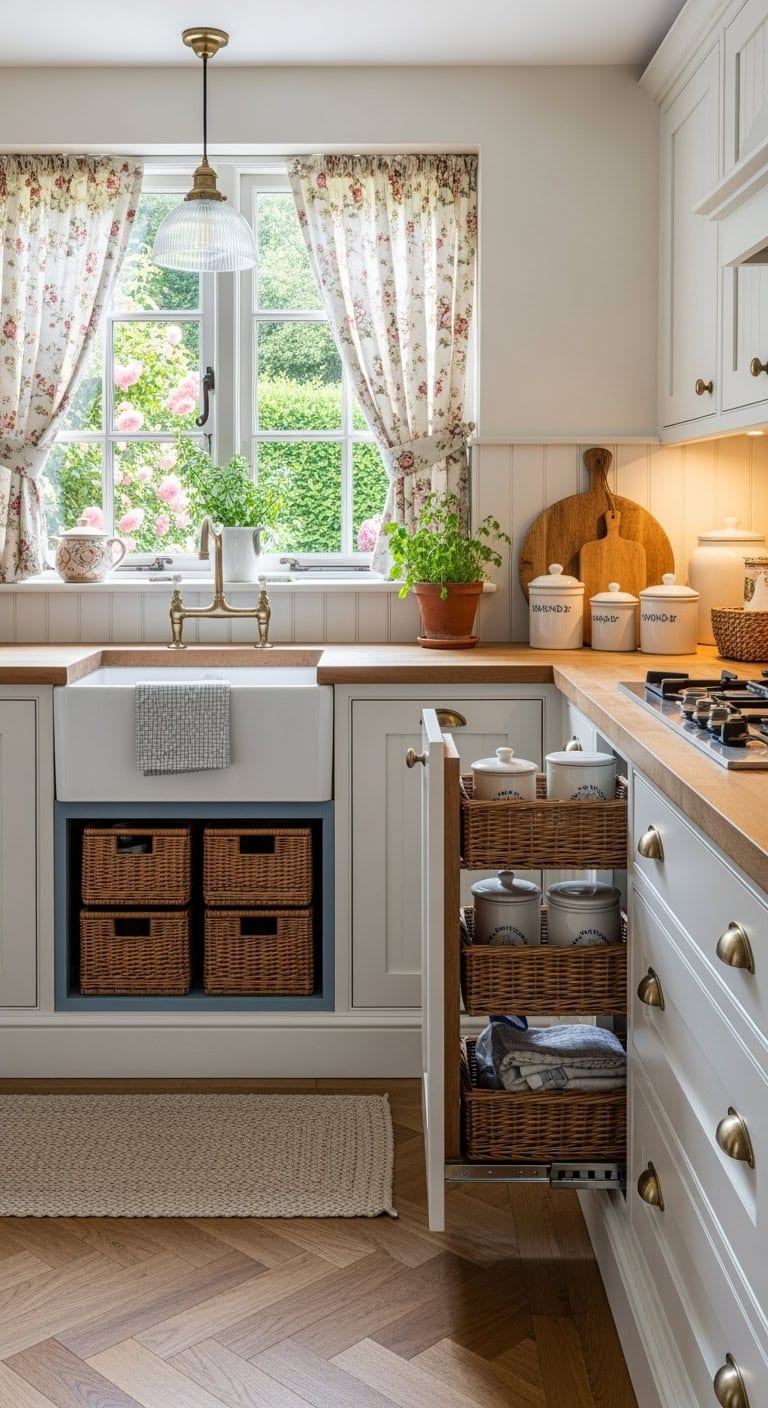 english cottage narrow pantry