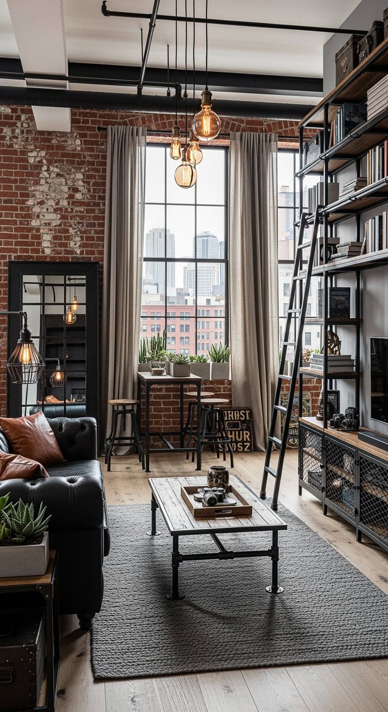 exposed brick industrial loft