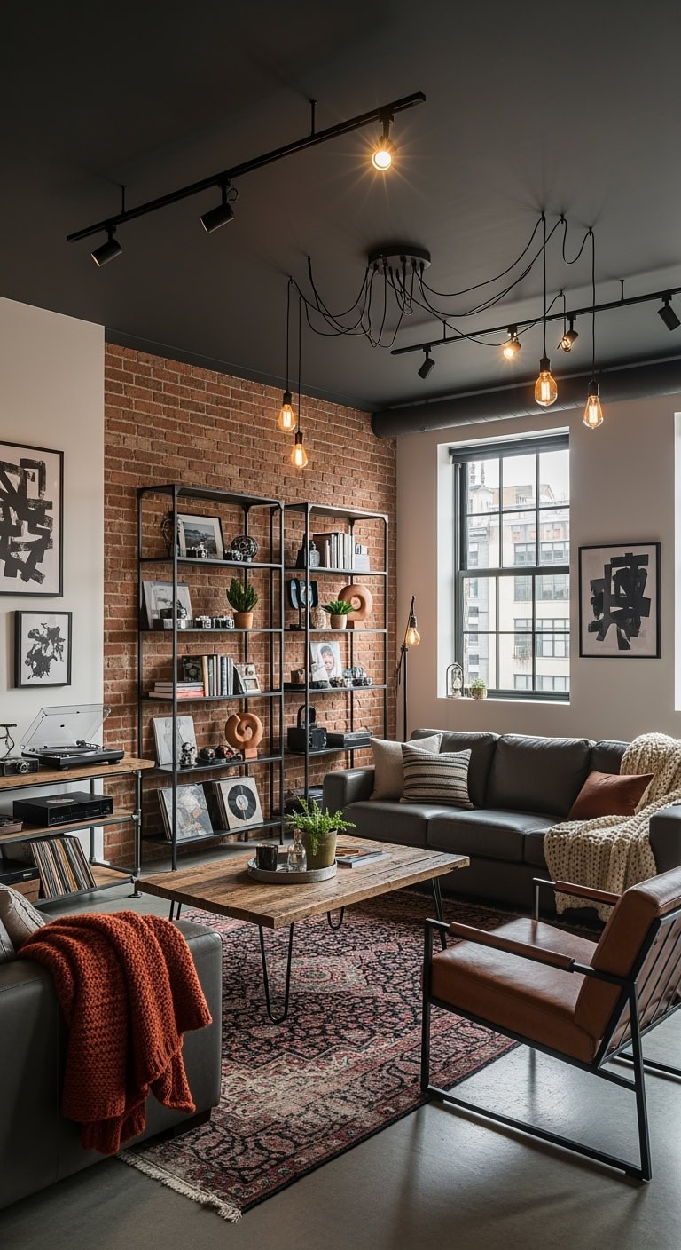 exposed brick industrial loft