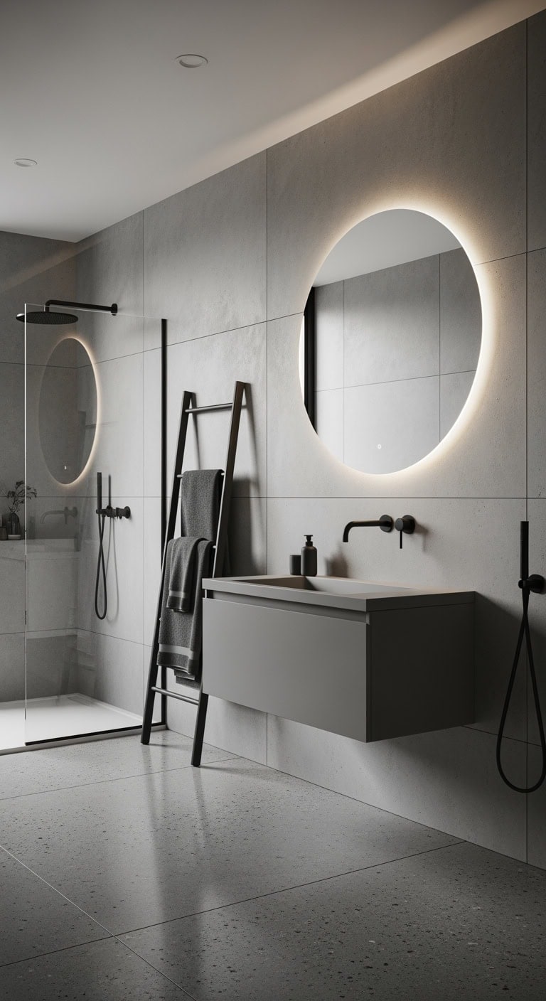 exposed concrete with matte black