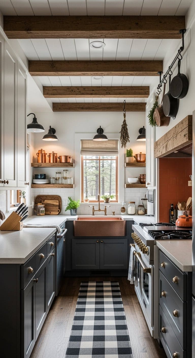exposed wood beams elevate ceiling
