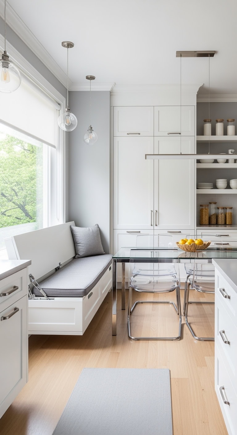 floating minimalist bench banquette