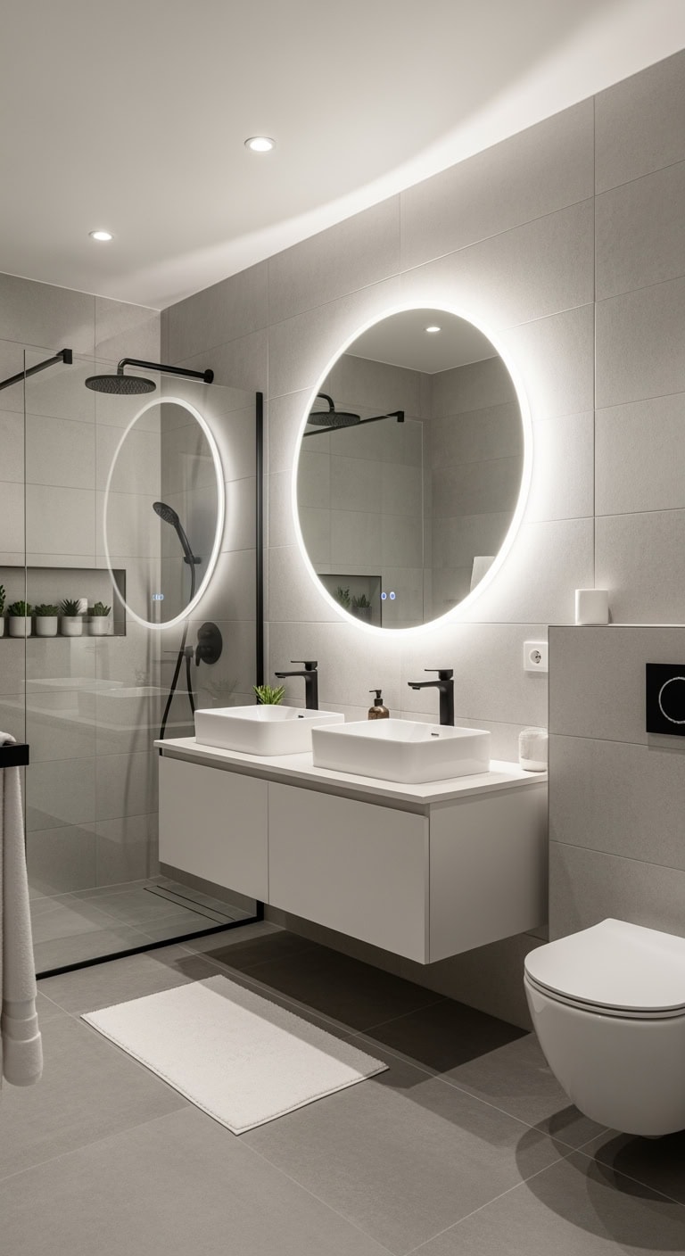 floating pure white boutique bathroom