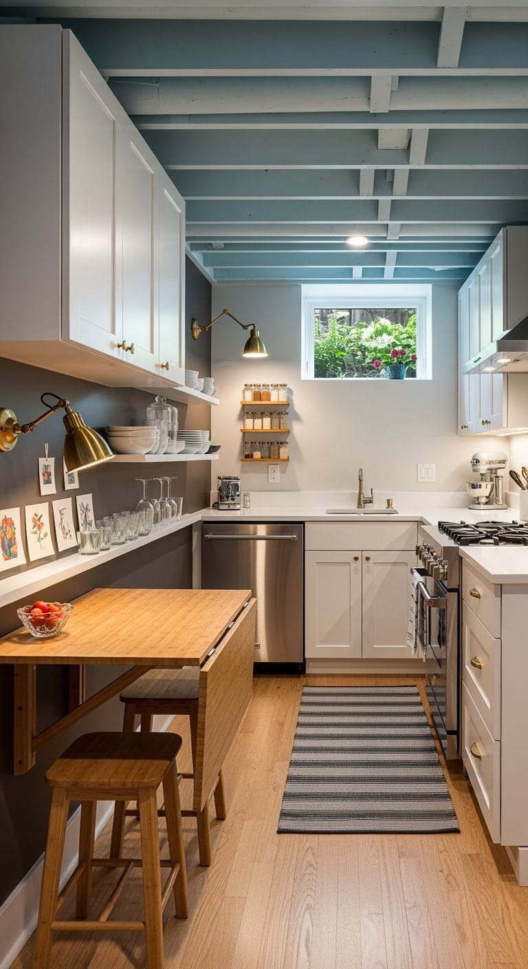 fold down kitchen with storage