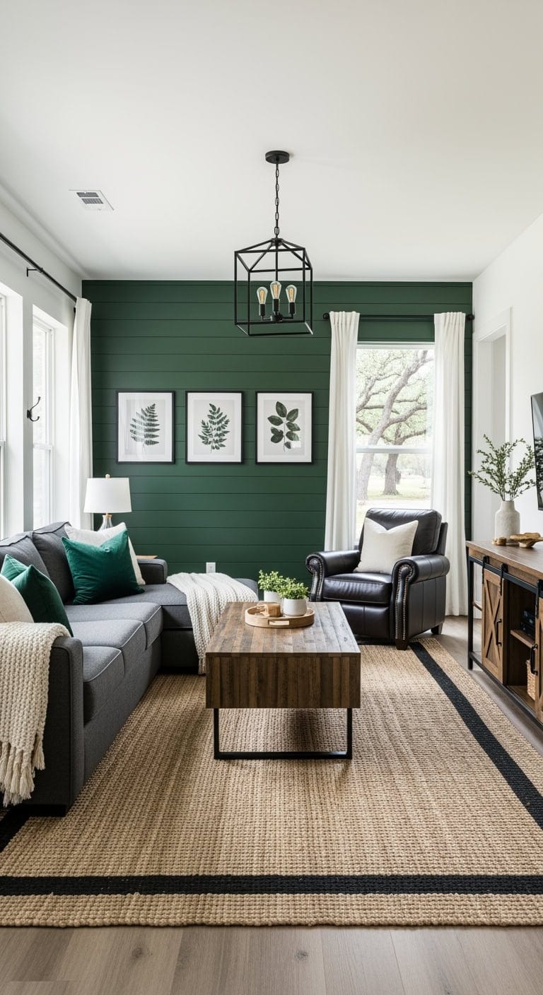 forest green shiplap with black