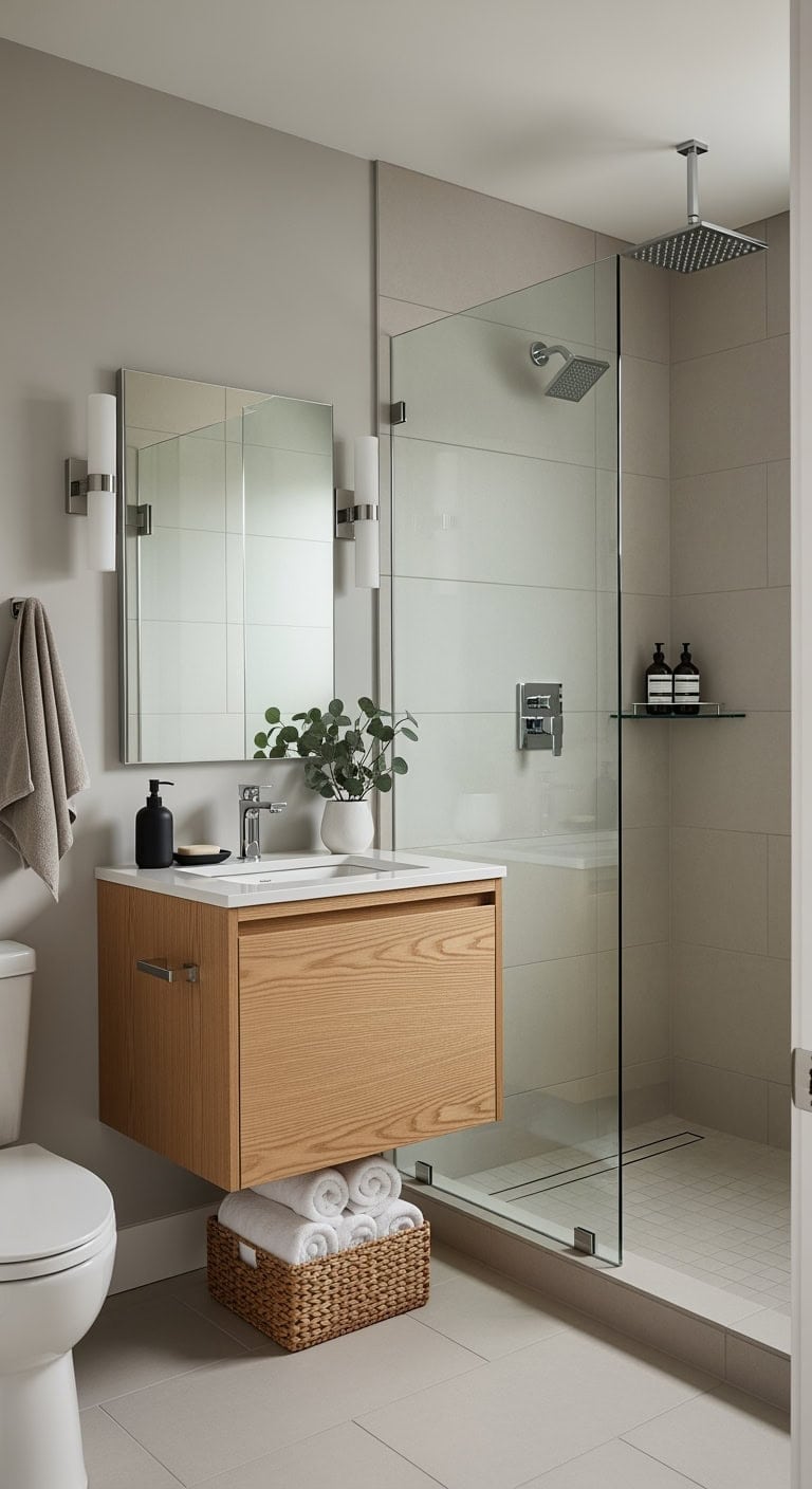 frameless greige luxe shower