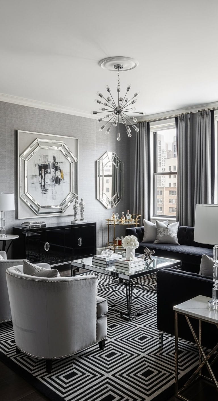 gatsby inspired black and grey glamour