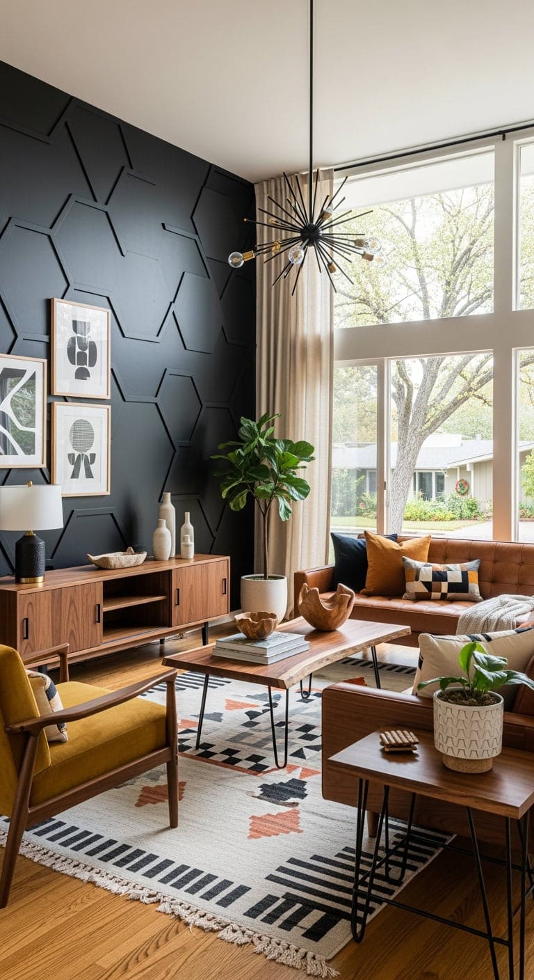 geometric black walnut modernism