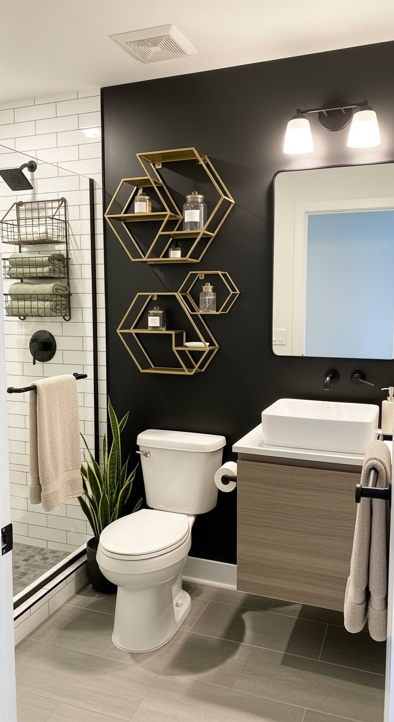 geometric metal sculptural shelves