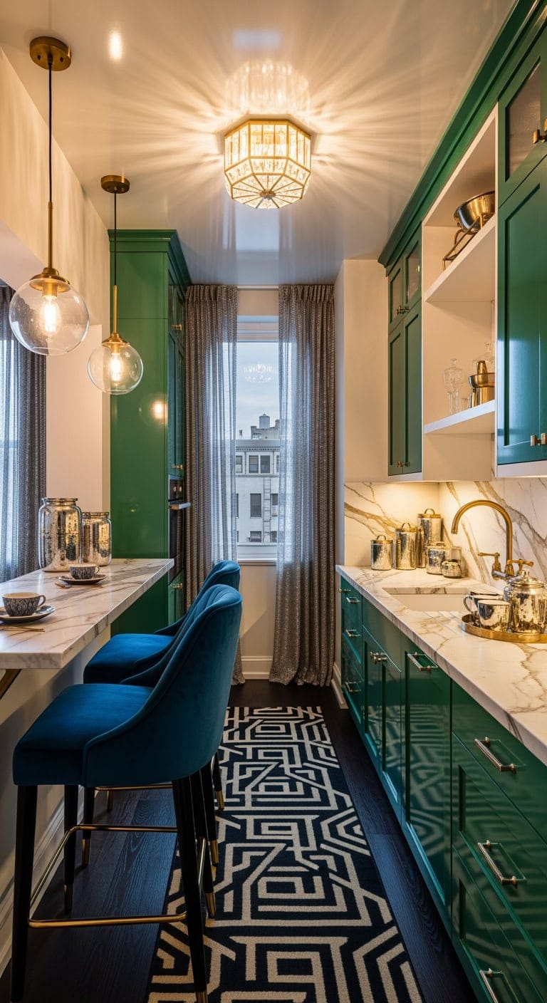 glamorous art deco breakfast nook