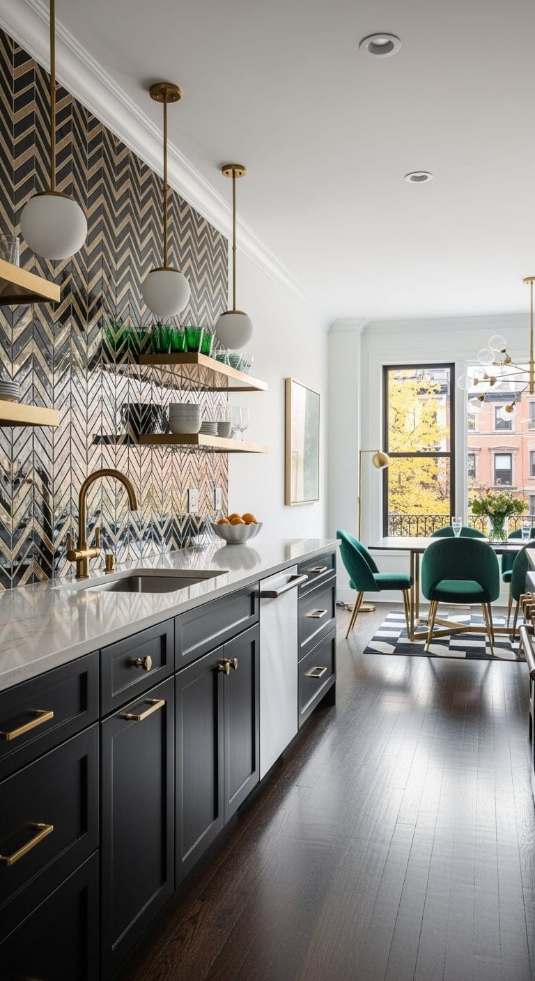 glamorous art deco kitchen