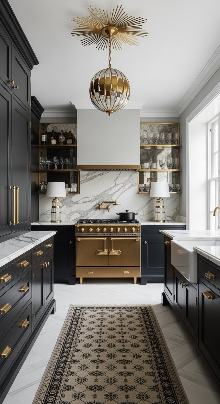 glamorous art deco kitchen