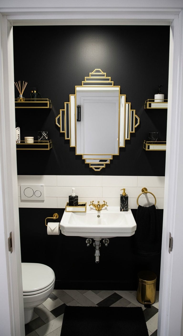 glamorous gold mirrored ledges